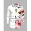 Men's Vacation Shirt Watercolor Floral Leaf Print Button Up Long Sleeve Shirt - Blanc 4XL