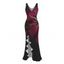 Party Dress Colorblock Abstract Floral Print Ruffle Slit V Neck Mermaid Bodycon Dress - Rouge Vineux M | US 6