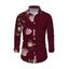 Men's Casual Shirt Rose Floral Print Button Up Long Sleeve Valentine's Day Shirt - Rouge Vineux S