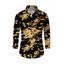 Men's Vintage Shirt Tie Dye Print Button Up Long Sleeve Shirt - Noir 5XL