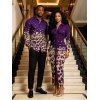 Vintage Couple Outfit Leopard Print Panel Turn Down Collar Ruched Bodycon Shirt Dress and Long Sleeve Shirt Set - Concorde S | US 4