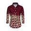Men's Vintage Shirt Leopard Print Panel Button Up Long Sleeve Shirt - Concorde 5XL