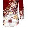 Men's Christmas Shirt Ombre Snowflake Print Button Up Long Sleeve Holiday Shirt - Rouge Vineux S