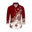 Men's Christmas Shirt Ombre Snowflake Print Button Up Long Sleeve Holiday Shirt - Rouge Vineux 5XL