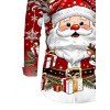 Men's Christmas Shirt Cartoon Santa Claus Elk Snowflake Print Button Up Long Sleeve Holiday Shirt - Rouge Vineux S