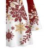 Christmas Couple Outfit Ombre Snowflake Print Bell Sleeve A Line Dress and Long Sleeve Shirt Holiday Set - Rouge Vineux S | US 4