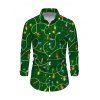 Christmas Couple Outfit Colored LED String Lights Print Bell Sleeve A Line Dress and Long Sleeve Shirt Holiday Set - PLANT GREEN S | US 4
