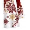Christmas Dress Ombre Snowflake Print Bell Sleeve A Line Holiday Dress - Rouge Vineux XL | US 12