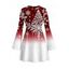 Holiday Dress Christmas Tree Snowflake Ombre Print Bell Sleeve A Line Dress - Rouge Vineux S | US 4