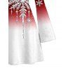 Holiday Dress Christmas Tree Snowflake Ombre Print Bell Sleeve A Line Dress - Rouge Vineux XL | US 12