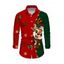 Men's Christmas Shirt Contrast Color Cartoon Elk Snowflake Gift Print Button Up Long Sleeve Holiday Shirt - multicolor 5XL