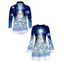 Holiday Couple Outfit Starry Sky Christmas Tree Print Bell Sleeve A Line Dress and Long Sleeve Shirt Set - Bleu S | US 4