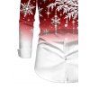 Men's Holiday Shirt Christmas Tree Snowflake Star Ombre Print Button Up Long Sleeve Shirt - Rouge Vineux 5XL