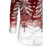 Men's Christmas Shirt Contrast Color Christmas Tree Print Long Sleeve Button Up Holiday Shirt - Rouge Vineux 5XL