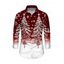 Men's Christmas Shirt Contrast Color Christmas Tree Print Long Sleeve Button Up Holiday Shirt - Rouge Vineux 5XL