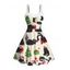Christmas Dress Black Cat with Hat Christmas Tree Print Faux Fur A Line Holiday Dress - Beige M | US 6