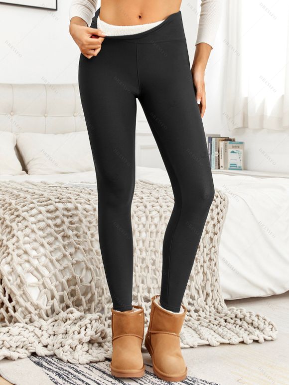 Winter Women Outfit Ombre Washed Print Buckle Long Sleeve Handkerchief Hem Long Hooded Top and Skinny Leggings Set - Noir S | US 4