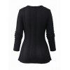 Gothic Faux Twinset Top Cable Knit Grommet Lace Up Long Sleeve 2 In 1 Top - Noir S | US 4