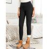 Winter Women Outfit Ombre Washed Print Buckle Long Sleeve Handkerchief Hem Long Hooded Top and Skinny Leggings Set - Noir S | US 4