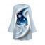 Christmas Dress 3D Snowscape Elk Christmas Tree Snowflake Print Bell Sleeve A Line Holiday Dress - Bleu Poudre M | US 6