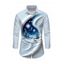 Men's Christmas Shirt 3D Snowscape Elk Christmas Tree Snowflake Print Button Up Long Sleeve Holiday Shirt - Bleu Poudre 5XL