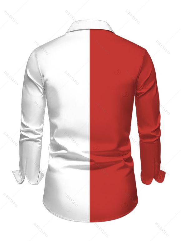 Christmas Couple Outfit Contrast Color Letter Christmas Tree Print Lace Up Drawstring A Line Hoodie Dress and Long Sleeve Shirt Set - Blanc S | US 4