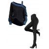 Casual Women Outfit Faux Denim Colorblock Patchwork Cold Shoulder Long Sleeve Top and Grommet Buckle Leggings Set - Noir S | US 4