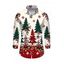 Men's Holiday Shirt Colorblock Christmas Tree Floral Snowflake Print Button Up Long Sleeve Shirt - Beige M