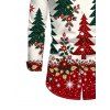 Holiday Couple Outfit Colorblock Christmas Tree Floral Snowflake Print U Neck Bodycon Dress and Long Sleeve Shirt Set - Beige S | US 4