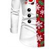 Christmas Couple Outfit Contrast Color Cute Elk Snowflake Print Bell Sleeve A Line Dress and Long Sleeve Shirt Holiday Set - Rouge S | US 4