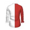 Men's Christmas Shirt Contrast Color Letter Christmas Tree Print Button Up Long Sleeve Holiday Shirt - Rouge S