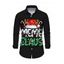 Men's Holiday Shirt Christmas Hat with Elk Horn Letter Colored Light Chains Print Button Up Long Sleeve Shirt - Noir 2XL