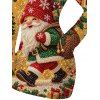 Christmas Sweater Dress Santa Claus with Christmas Hat Snowflake Shinny Beaded Print Holiday Long Sleeve Dress - multicolor M | US 6