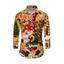 Men's Holiday Shirt Christmas Santa Claus with Christmas Hat Snowflake Shinny Beaded Print Button Up Long Sleeve Shirt - multicolor S