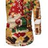 Men's Holiday Shirt Christmas Santa Claus with Christmas Hat Snowflake Shinny Beaded Print Button Up Long Sleeve Shirt - multicolor S
