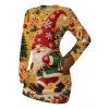 Holiday Couple Outfit Santa Claus with Christmas Hat Snowflake Shinny Beaded Print Sweater Dress and Long Sleeve Shirt Set - multicolor S | US 4