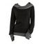 Winter Top Colorblock Cowl Neck Thumb Hole Cuff Fitted Waist Long Sleeve Top - Noir L | US 8-10