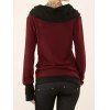 Winter Top Colorblock Cowl Neck Thumb Hole Cuff Fitted Waist Long Sleeve Top - Rouge Vineux L | US 8-10