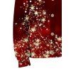 Christmas Cardigan Coat Ombre Gold Star Polka Dots Print V Neck Button Up Long Sleeve Holiday Top - Rouge Vineux M | US 6