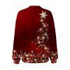 Christmas Cardigan Coat Ombre Gold Star Polka Dots Print V Neck Button Up Long Sleeve Holiday Top - Rouge Vineux M | US 6