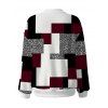 Casual Cardigan Coat Colorblock Geometric Leopard Print Print V Neck Button Up Long Sleeve Top - Rouge Vineux XXL | US 14