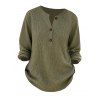 Daily Women Outfit Solid Color Hollow Out V Neck Henley Neck Curved Hem Sweater and O Ring Zipper Buckle Skinny Leggings Set - Vert Armée S | US 4