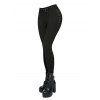 Daily Women Outfit Solid Color Draped Cold Shoulder Buckle Strap Knitted Top and Grommet Rivet Skinny Pants Set - Café profond S | US 4