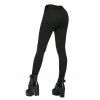 Daily Women Outfit Solid Color Draped Cold Shoulder Buckle Strap Knitted Top and Grommet Rivet Skinny Pants Set - Café profond S | US 4