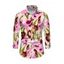 Men's Vintage Vacation Shirt Ink Painting Floral Print Button Up Long Sleeve Shirt - Rose 2XL