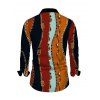 Vintage Couple Outfit Colorblock Vertical Stripe Chain Print Mesh Panel Skew Neck Bodycon Dress and Long Sleeve Shirt Set - multicolor A S | US 4