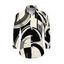 Men's Casual Shirt Abstract Geometric Print Button Up Long Sleeve Shirt - Noir M