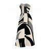 Casual Jumpsuit Abstract Geometric Print Bowknot Pocket Off the Shoulder Jumpsuit - Noir S | US 4