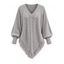 Winter Sweater Solid Color Cable Knit Hollow Out V Neck Pointed Hem Tassel Loose Sweater - Gris XL | US 12