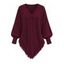 Winter Sweater Solid Color Cable Knit Hollow Out V Neck Pointed Hem Tassel Loose Sweater - Gris XL | US 12